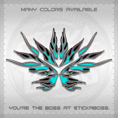 AEROX V3 ALPHA TURBO DECALS (2026 LED FIRE MOTIF)STICKER DECALS By STICKABOSS