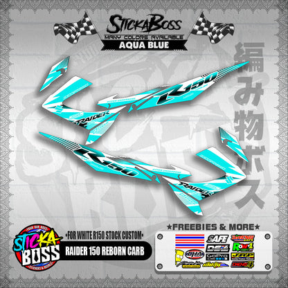 RAIDER 150 REBORN CARB DECALS ( FOR WHITE R150 STOCK CUSTOM )【WITH FREEBIES】