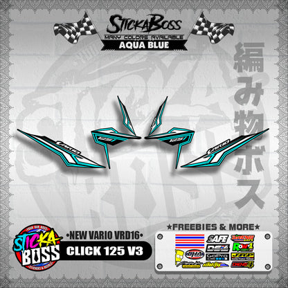 CLICK 125 V3 DECALS ( NEW VARIO VRD16 ) [ PREMIUM GLOSSY LAMINATED ]【WITH FREEBIES】