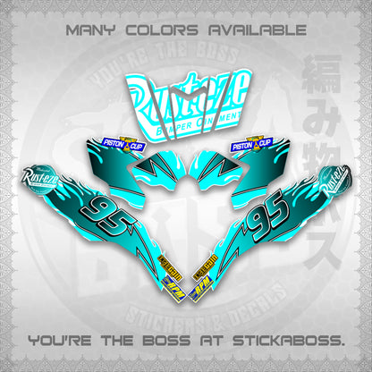 CLICK 125 V3 ( FOR WHITE LIGHTING MCQUEEN DESIGN ) STICKER DECALS By STICKABOSS