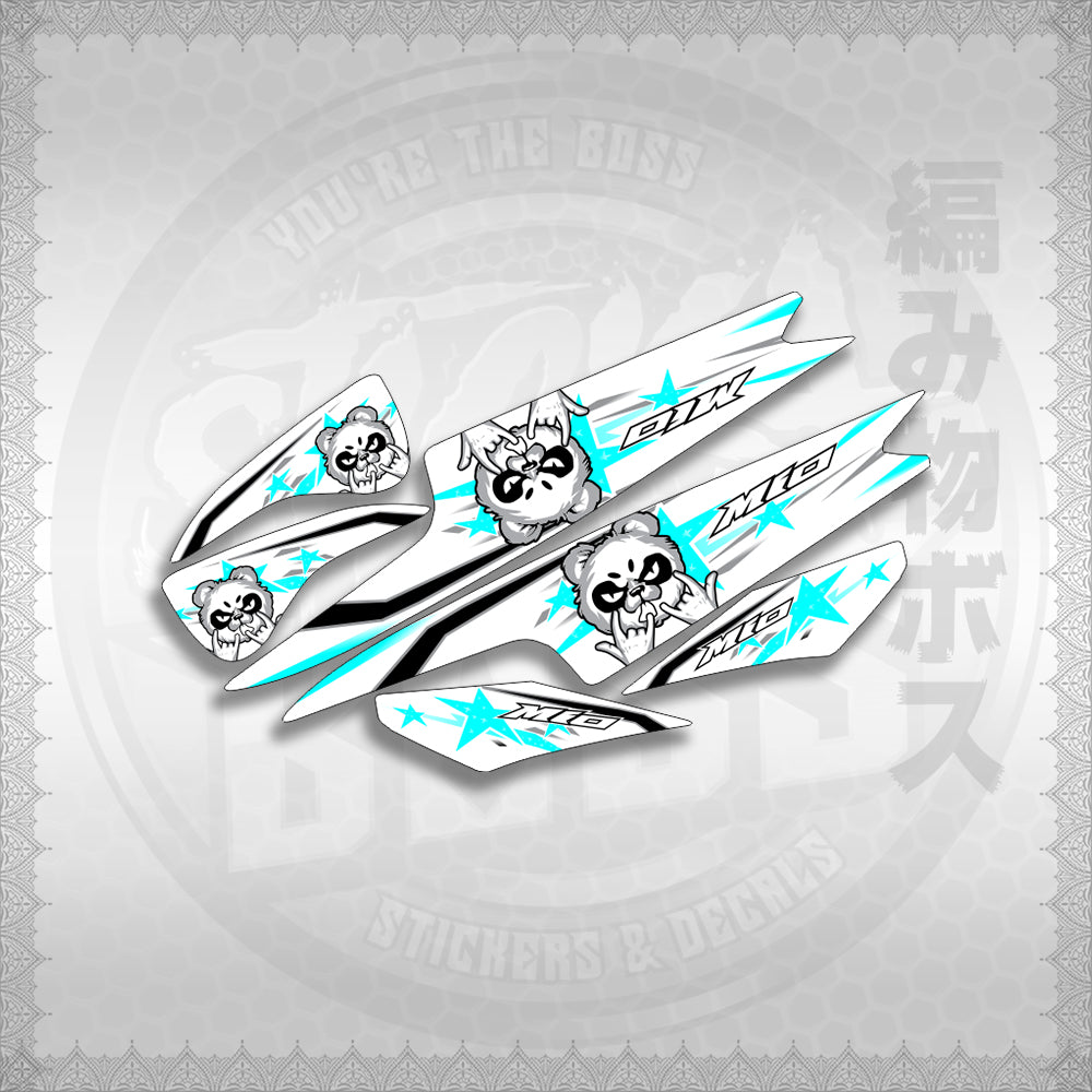 STICKER DECALS for MIO SPORTY / SMILE (MSPSPAST) By STICKABOSS (SOFIE LAMINATED WATERPROOF)