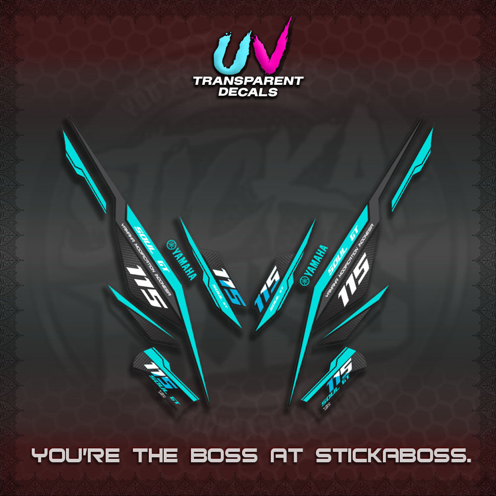 【PREMIUM UV PRINT】TRANSPARENT MIO SOUL I 115 GT INDO DECALS(0002 DESIGN)STICKER DECALS By STICKABOSS
