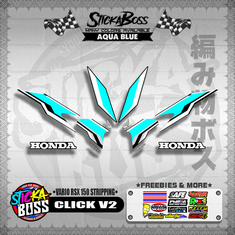 CLICK V2 DECALS ( VARIO RSX 150 STRIPPING )【WITH FREEBIES】