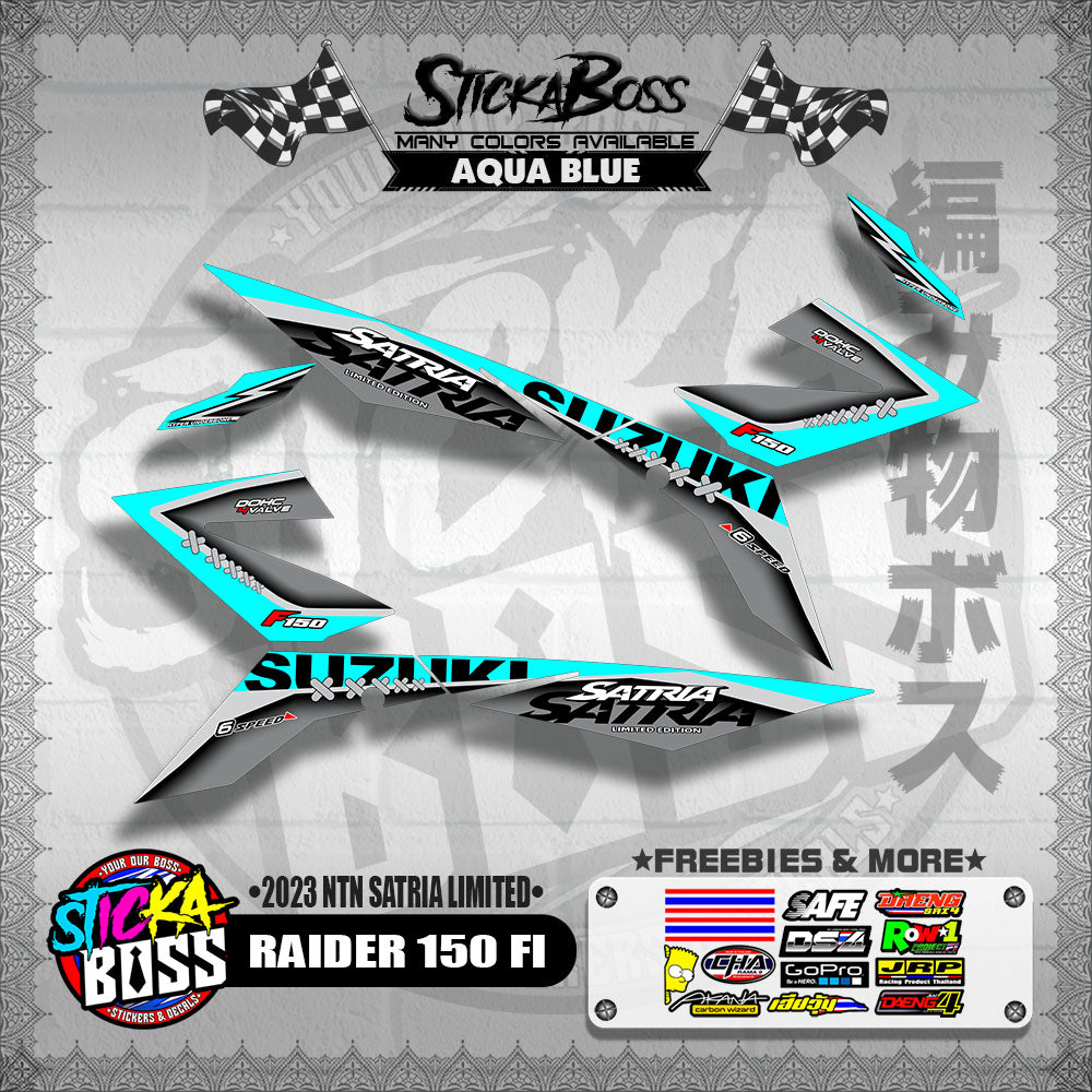 RAIDER 150 FI DECALS ( 2023 NTN SATRIA LIMITED )【WITH FREEBIES】