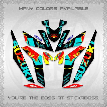 RAIDER 150 Fi DECALS (BULLREDS MOTIF)STICKER DECALS By STICKABOSS