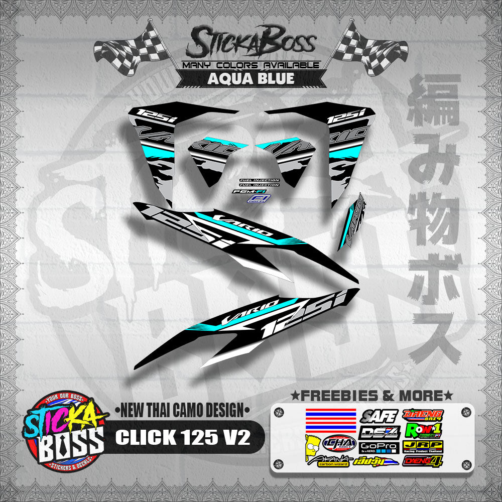 CLICK 125 V2 DECALS ( NEW THAI CAMO DESIGN )【WITH FREEBIES】
