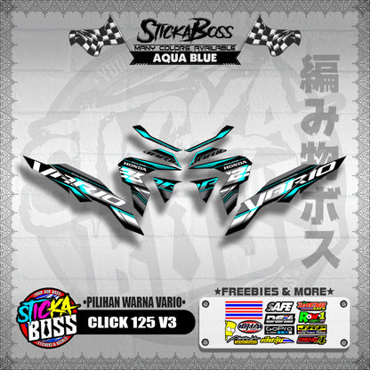 CLICK 125 V3 MALAYSIAN DECALS ( PILIHAN WARNA VARIO )【WITH FREEBIES】