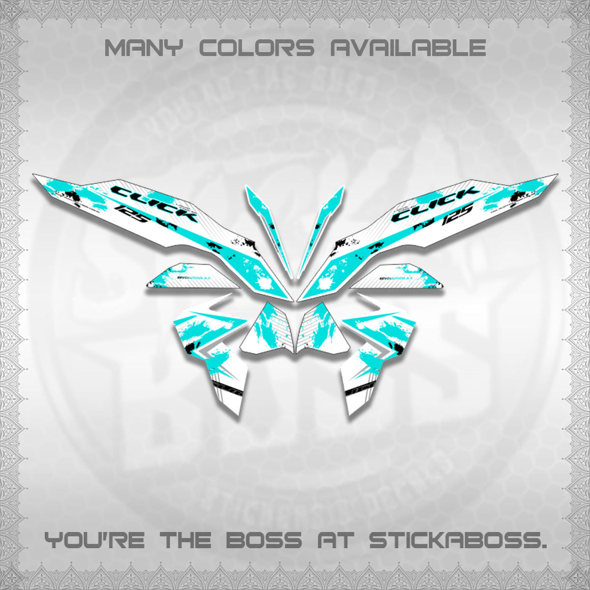 CLICK V3 MALAY FOR WHITE DECALS (HITAM STRIPING 03 MOTIF)STICKER DECALS By STICKABOSS