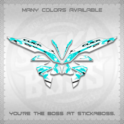 CLICK V3 MALAY FOR WHITE DECALS (HITAM STRIPING 03 MOTIF)STICKER DECALS By STICKABOSS