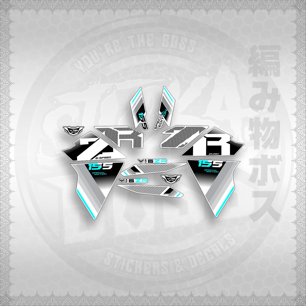 STICKER DECALS for SNIPER 155 (S155Y1SIPHFOWH) By STICKABOSS (SOFIE LAMINATED WATERPROOF)