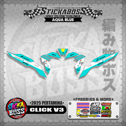 CLICK V3 STICKER DECALS ( 2025 PERTAMINA )【WITH FREEBIES】