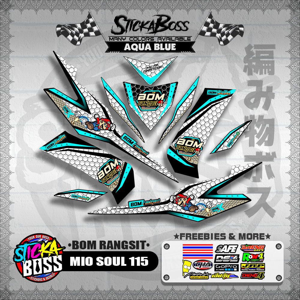 MIO SOUL 115 INDO DECALS ( BOM RANGSIT )【WITH FREEBIES】