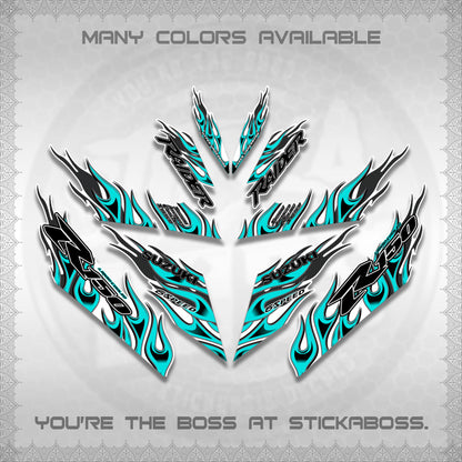 RAIDER 150 Fi FOR WHITE DECALS (API TERBARU VIRAL ELEGAN)STICKER DECALS BY STICKABOSS