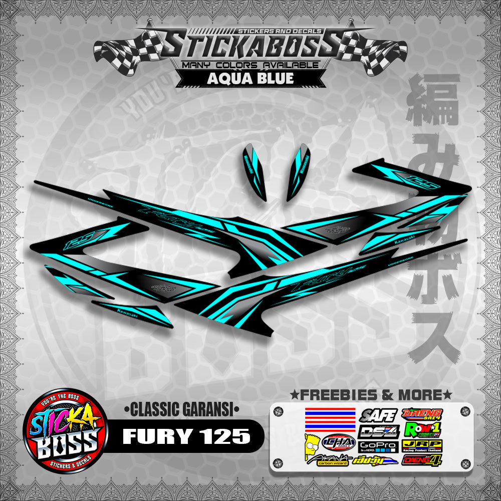 FURY 125 STICKER DECALS ( CLASSIC GARANSI )【WITH FREEBIES】