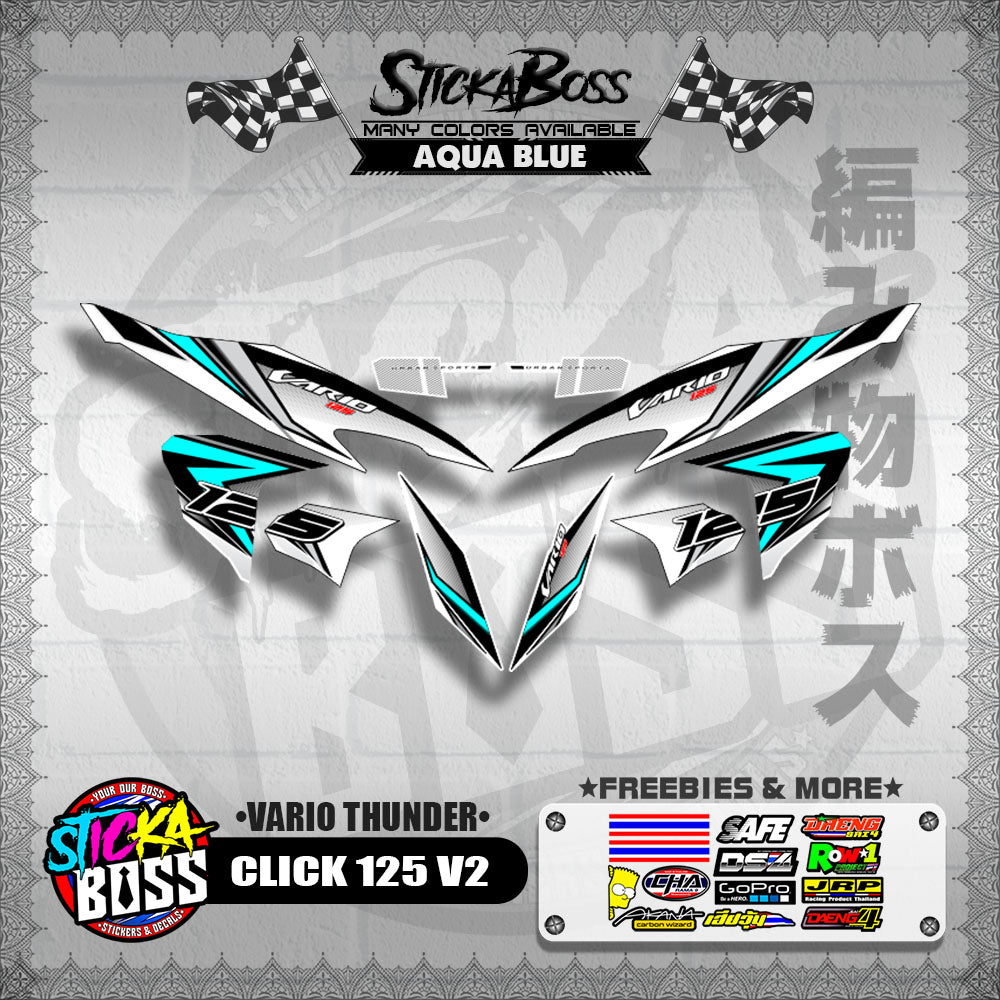 CLICK 125 V2 DECALS ( VARIO THUNDER )【WITH FREEBIES】