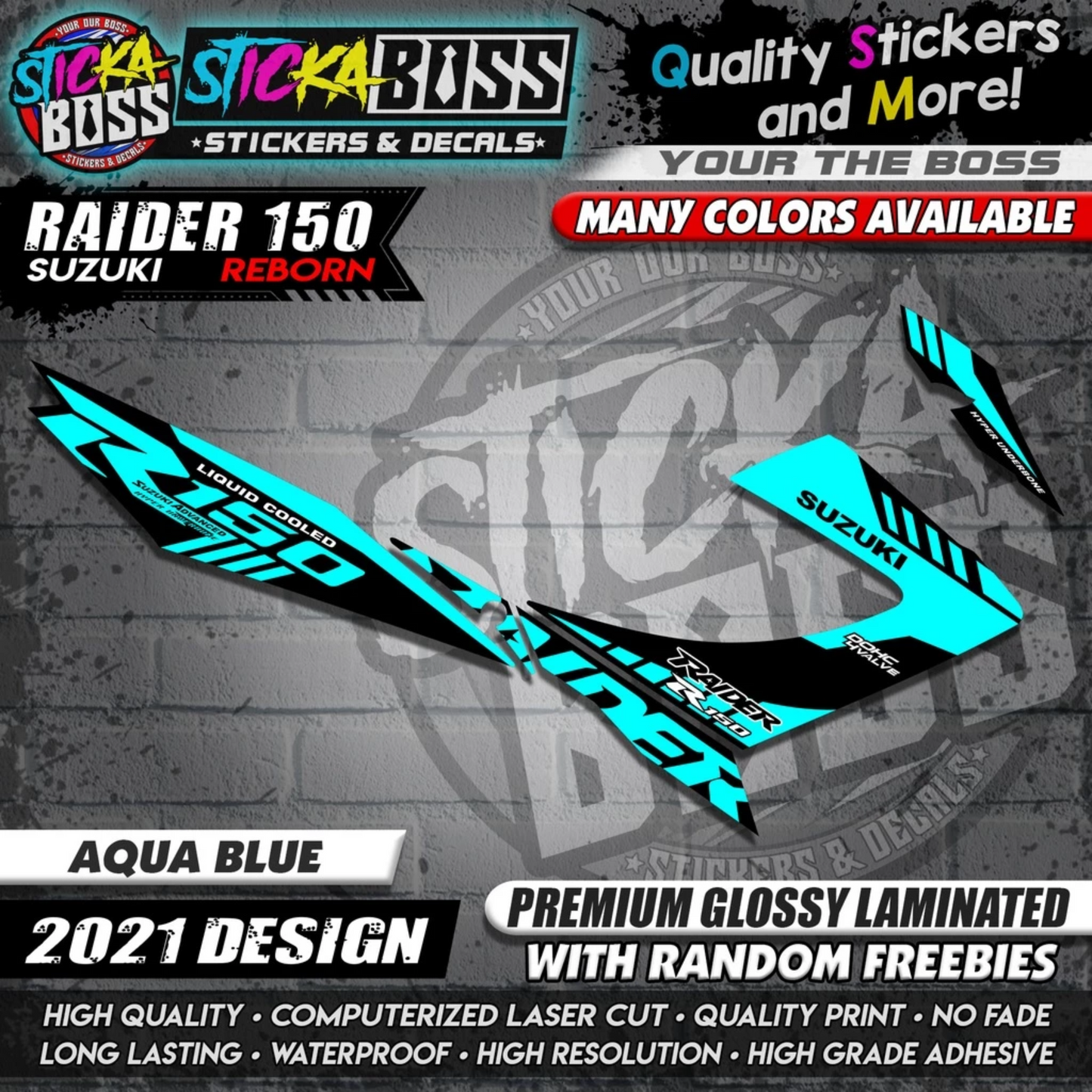 Suzuki Raider 150 Reborn Stock Decals ( 2021 Design )【WITH FREEBIES】