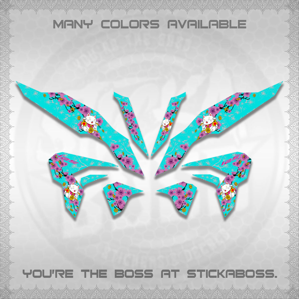 CLICK 125 V3 DECALS (LUCKY CAT SAKURA)STICKER DECALS By STICKABOSS