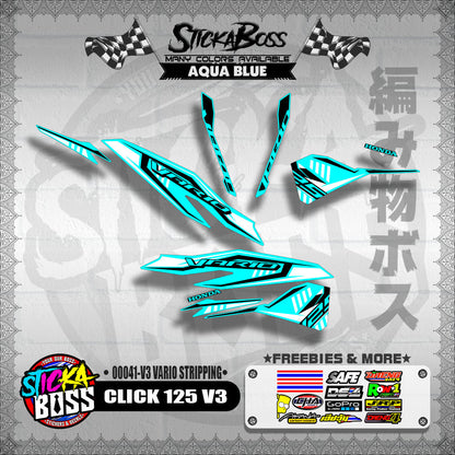 CLICK 125 V3 DECALS ( 00041-V3 VARIO STRIPPING )【WITH FREEBIES】
