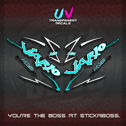 CLICK V3 UV TRANSPARENT INDO VARIO DECALS (STRIPPING GRAFITY MOTIF)STICKER DECALS By STICKABOSS