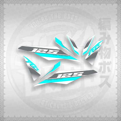 STICKER DECALS for MIO I 125 (MIIM3DARCEDFOWH) By STICKABOSS (SOFIE LAMINATED)