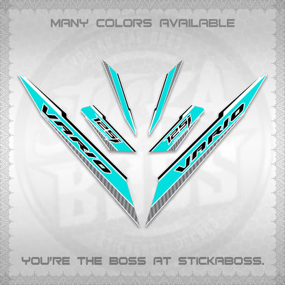 CLICK 125 V3 VARIO FOR WHITE DECALS (2024 SV 12-A1 STYLE) STICKER DECALS By STICKABOSS