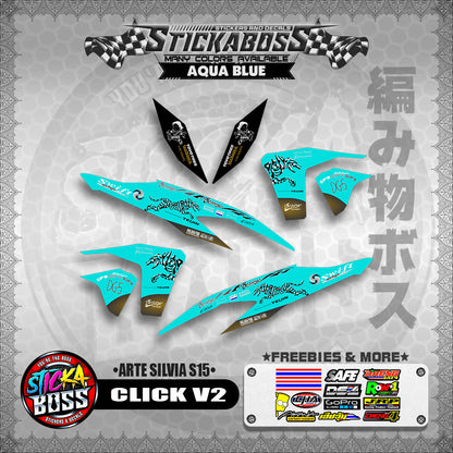 CLICK V2 STICKER DECALS ( ARTE SILVIA S15 )【WITH FREEBIES】