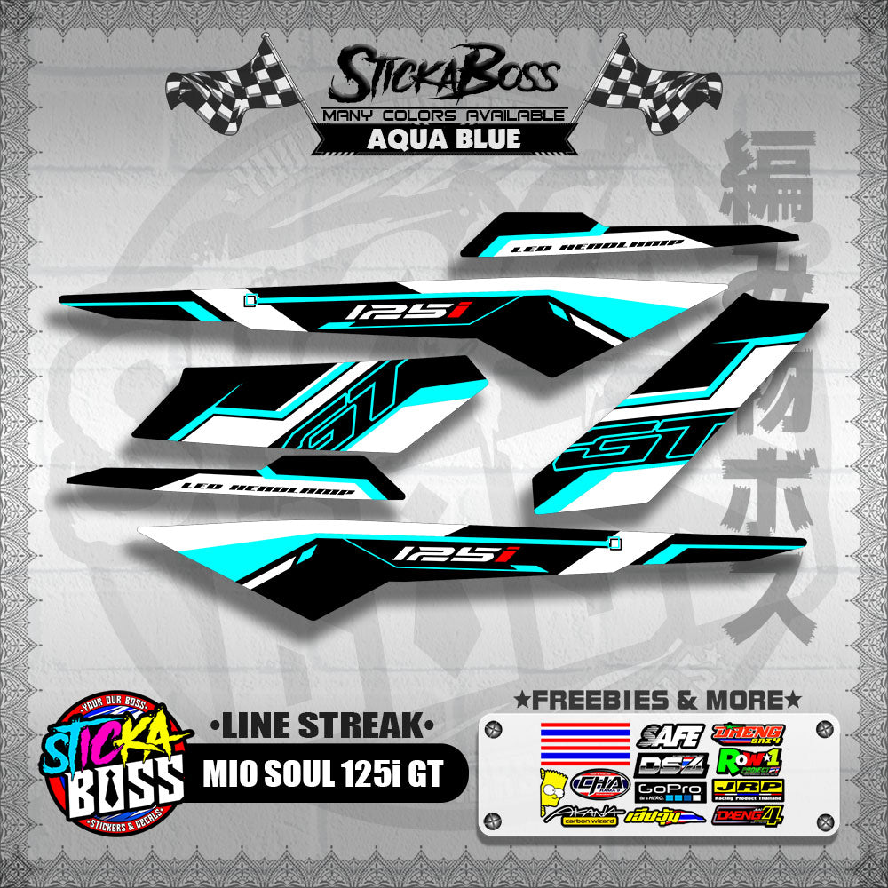 MIO SOUL 125i GT DECALS ( LINE STREAK )【WITH FREEBIES】