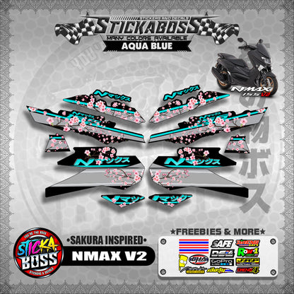 NMAX V2 STICKER DECALS ( SAKURA INSPIRED )【WITH FREEBIES】