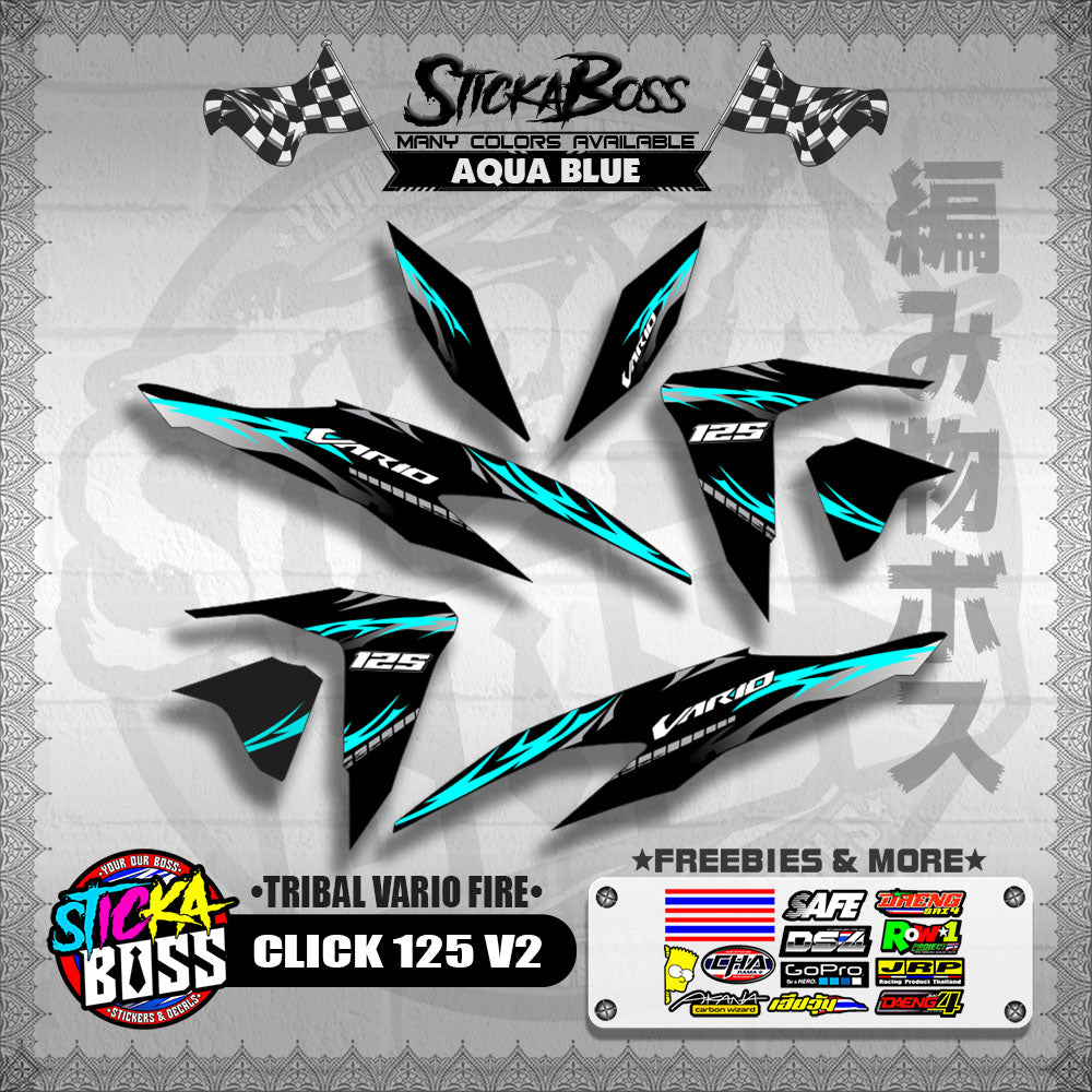 CLICK 125 V2 DECALS ( TRIBAL VARIO FIRE ) 【WITH FREEBIES】