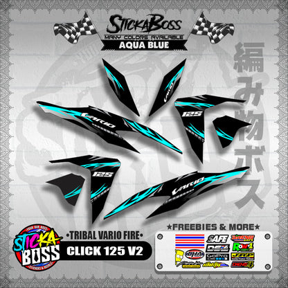 CLICK 125 V2 DECALS ( TRIBAL VARIO FIRE ) 【WITH FREEBIES】