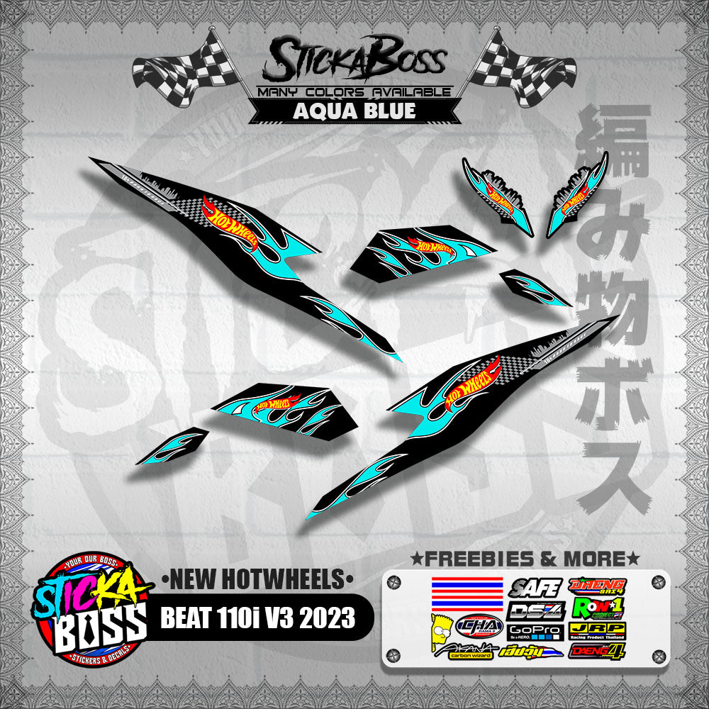 BEAT 110i V3 2023 DECALS ( NEW HOTWHEELS )【WITH FREEBIES】
