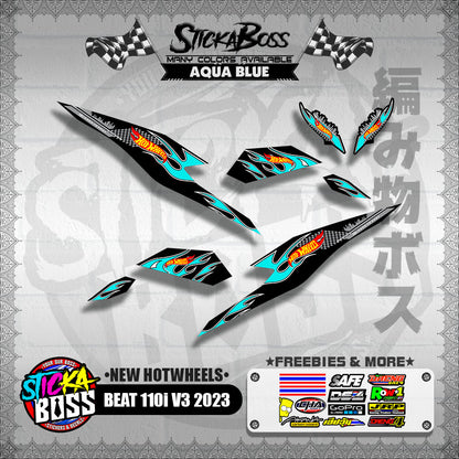 BEAT 110i V3 2023 DECALS ( NEW HOTWHEELS )【WITH FREEBIES】