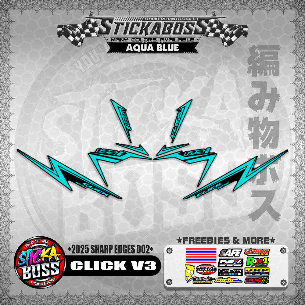 CLICK V3 INDO STICKER DECALS ( 2025 SHARP EDGES 002 )【WITH FREEBIES】