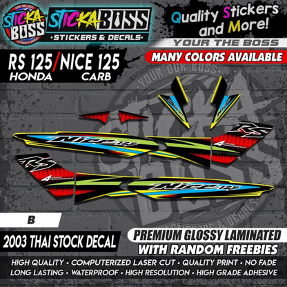 RS 125 / NICE 125 ( 2003 THAI STOCK DECAL ) 【PREMIUM GLOSSY LAMINATED】