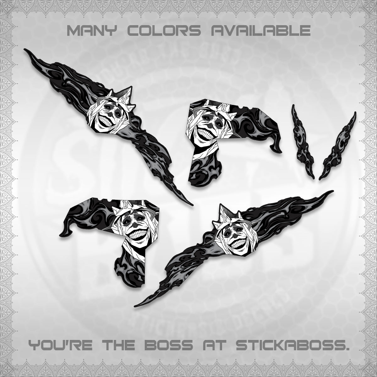 CLICK V3 DECALS (SOLO STATUE OF GOD DESIGN)STICKER DECALS By STICKABOSS