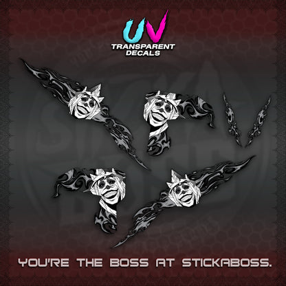 CLICK V3 UV TRANSPARENT DECALS (SOLO STATUE OF GOD DESIGN)STICKER DECALS By STICKABOSS