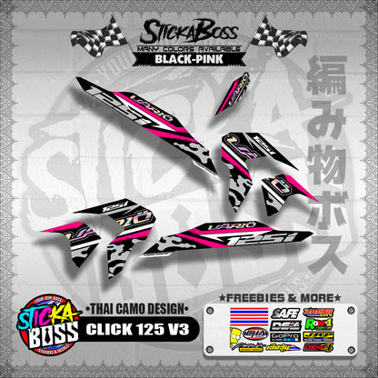 CLICK 125i V3 DECALS ( THAI CAMO DESIGN )【WITH FREEBIES】