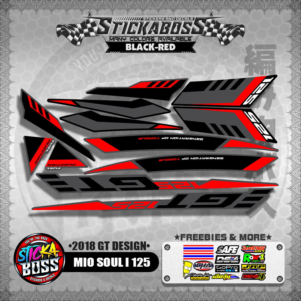 MIO SOUL i 125 DECALS ( 2018 GT DESIGN ) 【WITH FREEBIES】