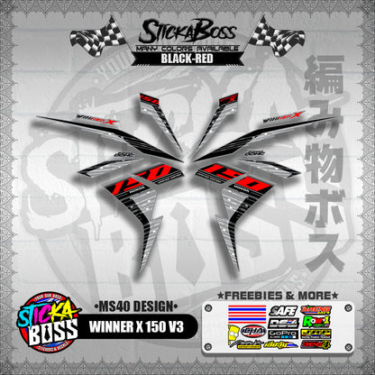 WINNER X 150 V3 DECALS ( MS40 DESIGN )【WITH FREEBIES】