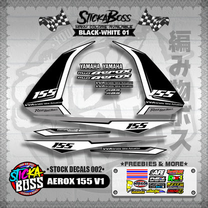 AEROX 155 V1 ( STOCK DECALS 002 )【WITH FREEBIES】