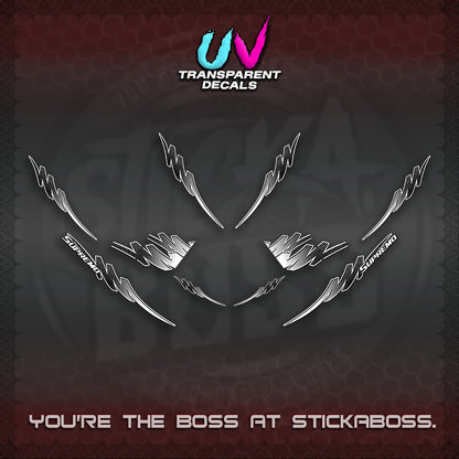 AEROX V2 UV TRANSPARENT STRIPING DECALS (2 TONE PUTRA VIRDIAN)STICKER DECALS By STICKABOSS (Copy)