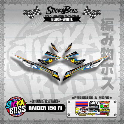 RAIDER 150 FI DECALS ( 2024 NEW RETRO SATRIA F150 )【WITH FREEBIES】