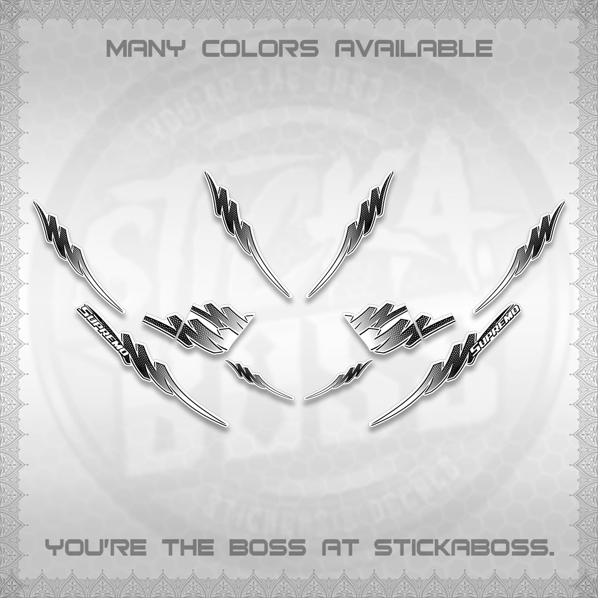 AEROX V2 FOR WHITE STRIPING DECALS (2 TONE PUTRA VIRDIAN)STICKER DECALS BY STICKABOSS