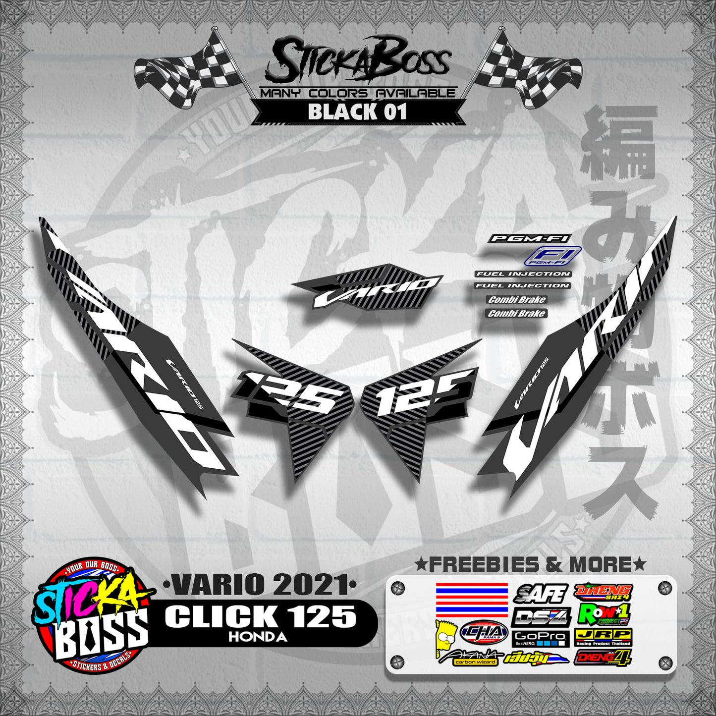 CLICK 125 V2 DECALS ( VARIO 2021 )【WITH FREEBIES】