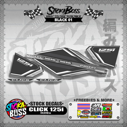 CLICK 125i V1 ( STOCK DECALS ) 【WITH FREEBIES】