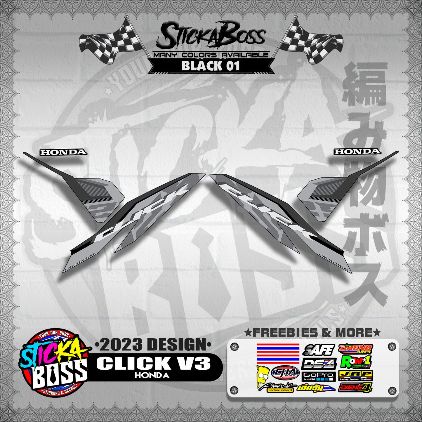 CLICK V3 DECALS ( 2023 DESIGN )【WITH FREEBIES】