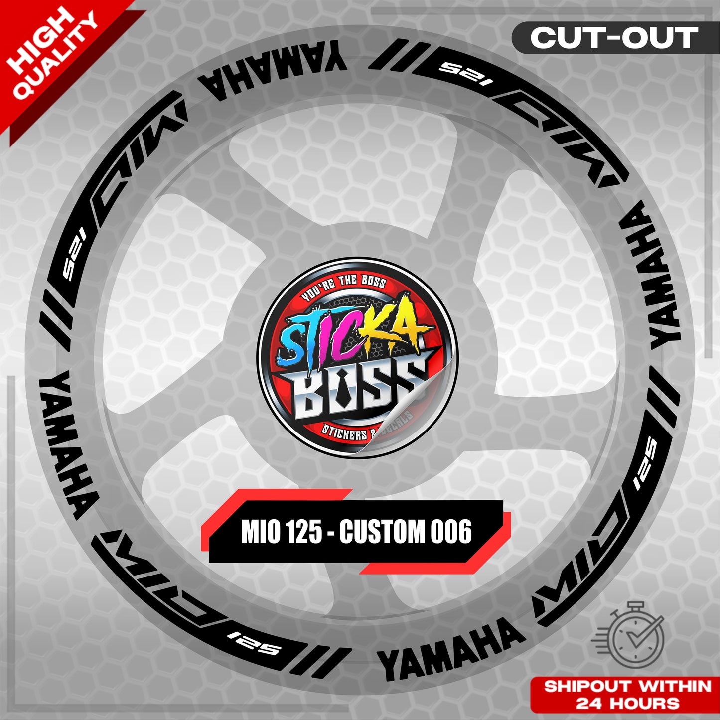 MIO 125  MAG STICKER SET  ( 2 MAGS ) - CUSTOM 006 | VINYL WATERPROOF CUT-OUT DECALS