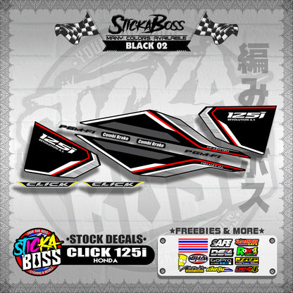 CLICK 125i V1 ( STOCK DECALS ) 【WITH FREEBIES】