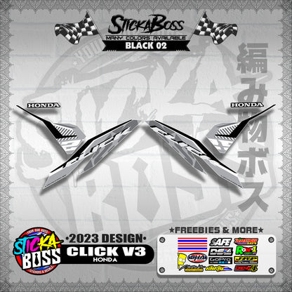 CLICK V3 DECALS ( 2023 DESIGN )【WITH FREEBIES】