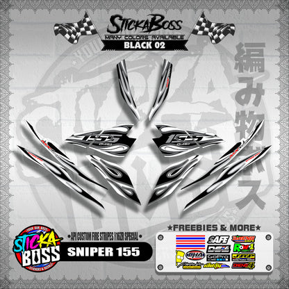 SNIPER 155 DECALS ( API CUSTOM FIRE STRIPES Y16ZR SPECIAL )【WITH FREEBIES】